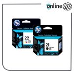 کارتریج طرح جوهرافشان hp 21 - 22 مشکی و رنگی